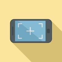 Phone screen recording icon, flat style vector