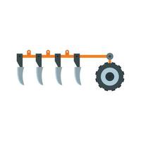 Tractor plow icon, flat style vector