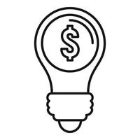 Finance idea bulb icon, outline style vector