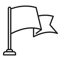 icono de la bandera del videojuego, estilo de esquema vector