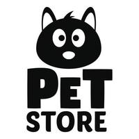 Cat pet store logo, simple style vector