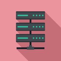 Server rack icon, flat style vector