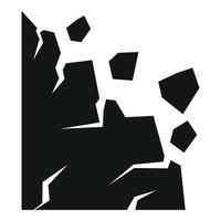 Warning landslide icon, simple style vector