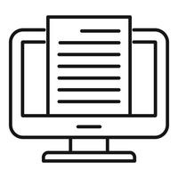 Storyteller computer monitor icon, outline style vector