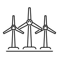 Wind energy plant icon, outline style vector