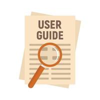 User guide papers icon, flat style vector