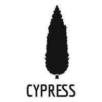 Cypress tree icon, simple black style vector