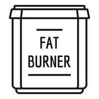 Fat burner icon, outline style vector