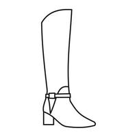 icono de botas altas de mujer, estilo de esquema vector