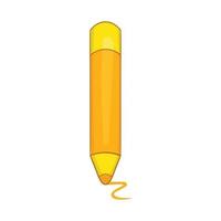 Yellow pencil icon, cartoon style vector