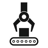 Carton box assembly line icon, simple style vector