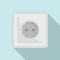 Type C power socket icon, flat style vector