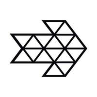 White triangle arrow icon, simple style vector