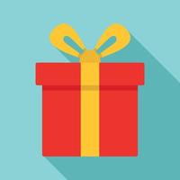 Xmas gift box icon, flat style vector