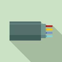 Connection optical cable icon, flat style vector