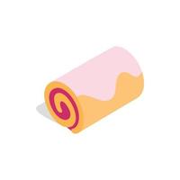 Roll icon, isometric 3d style vector