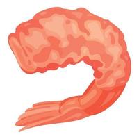 Raw shrimp tail icon, cartoon style vector