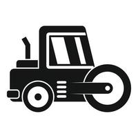 Vehicle road roller icon, simple style vector