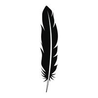 Floating feather icon, simple style vector