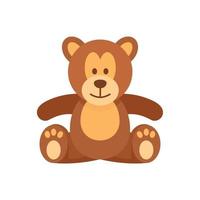 icono de oso de peluche, estilo plano vector