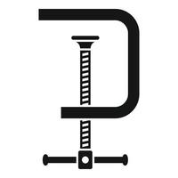 Metal clamp icon, simple style vector
