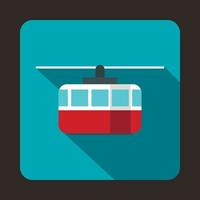 Ski lift icon in flat style vector