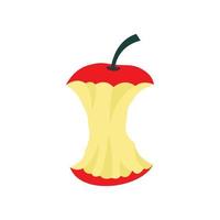 Apple core icon, flat style vector