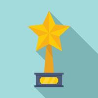 Cinema star trophy icon, flat style vector