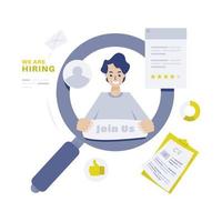 Job recruitment search candidate illustration vector