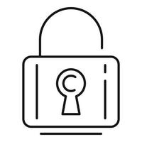 Padlock icon, outline style vector