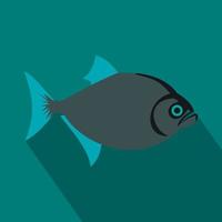 Vampire fish icon, flat style vector