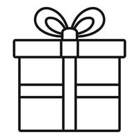 icono de caja de regalo del cliente, estilo de esquema vector