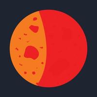 Planet Mars icon, cartoon style vector