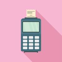 Credit card payment terminal icon, flat style vector