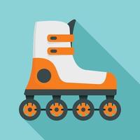 Race inline skates icon, flat style vector