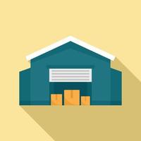 Warehouse building icon, flat style vector