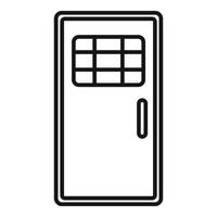 Prison metal door icon, outline style vector