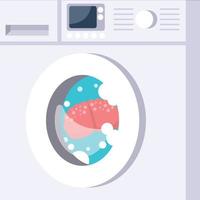 Brain washed in washing machine vector