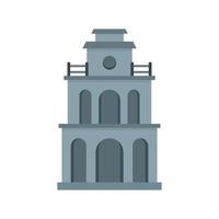 Clock building icon, flat style vector