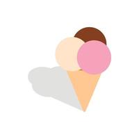 Ice cream icon, isometric 3d style vector