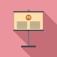 Pr company banner icon, flat style vector