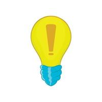 Light bulb idea icon, cartoon style vector