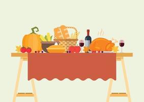 Thanksgiving dinner vector illustration