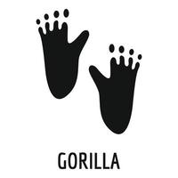 Gorilla step icon, simple style. vector