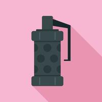 Police smoke grenade icon, flat style vector