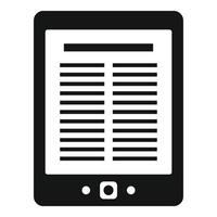 icono de libro electrónico de biblioteca, estilo simple vector