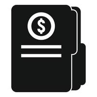 Finance folder icon, simple style vector