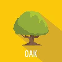 Oak tree icon, flat style vector