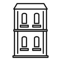 French city house icon, outline style vector