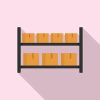 Parcel warehouse rack icon, flat style vector